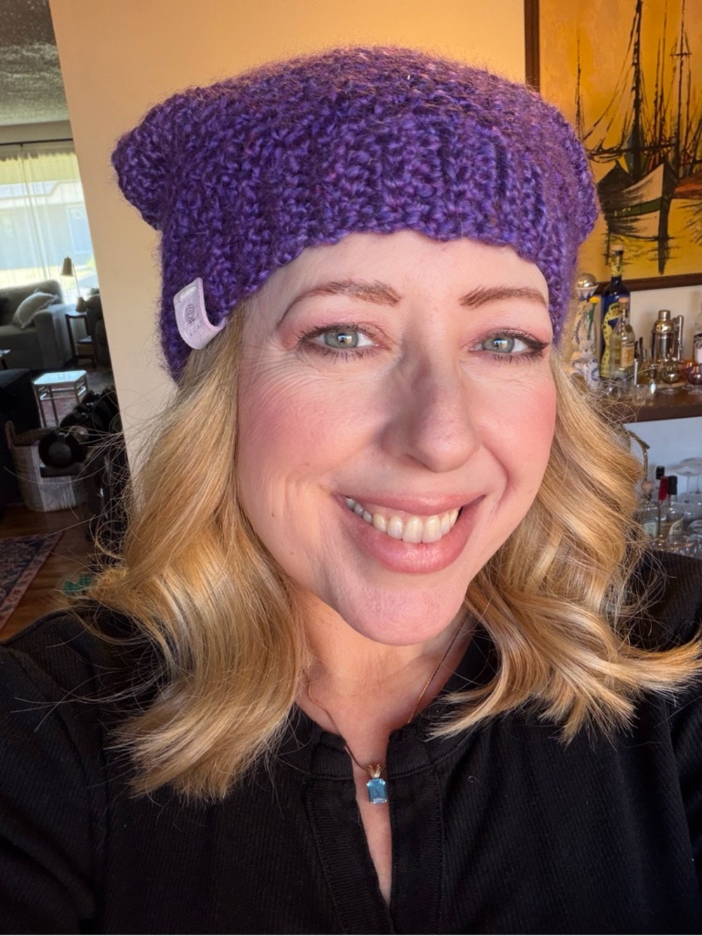 Human Hair hat fall wig golden blonde bob lob remy active summer beanie ball cap - Picture 7 of 14